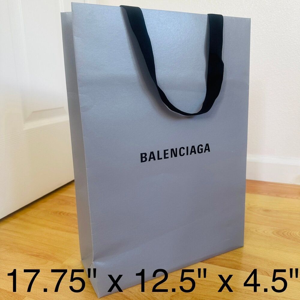 Balenciaga Paper Shopping Bag - grey medium, 17.75" x 12.5" x 4.5"